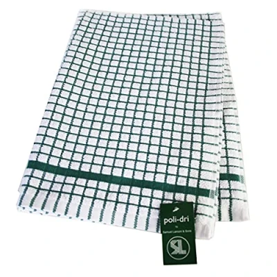 Afbeelding van Samuel Lamont &amp; Sons Poli Dri Theedoek Groen I 100% Katoen Terry Towelling Ultra Absorberend Super Zachte Keukendoek Machine Wasbaar 50x70cm