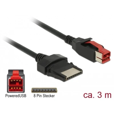 Afbeelding van Delock PoweredUSB cable male 24 V&gt;8 pin 3 m for POS printers and terminals
