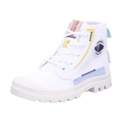 Afbeelding van Palladium Pampa Underlayer Veterboots, Dames, Maat: 39.5, Star white Textiel