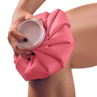 Afbeelding van Medisch ontwikkelde Warm &amp; koud pack ijszak/ijs pack/kompres herbruikbaar, waterdicht duurzaam materiaal, met antilekdop (Roze, M)