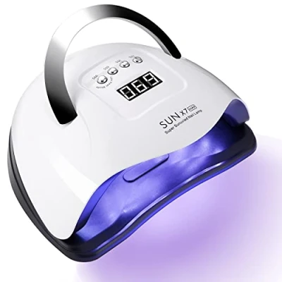 Afbeelding van 220 W nageldroger, uv ledlamp voor nagels, gelnagels, professionele nagellamp met 10/30/60/99 s timer, sensor, lcd display, afneembare bodemplaat, sneldrogend vingers/teennagels, alle gelnagellak