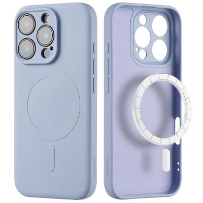 Afbeelding van Apple iPhone 16 Pro MagSafe Hoesje Siliconen en TPU (zacht) imoshion Softcase/Backcover Lila Telefoonhoesje