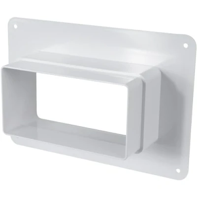 Afbeelding van Vent Systems 120 x 60 mm rechthoekige kanaalverbinder, buisinlaatkraag, verwarming, koeling, ventilatieaansluiting, HVAC systeemkanaaladapter, kanaalkoppelingswandplaat