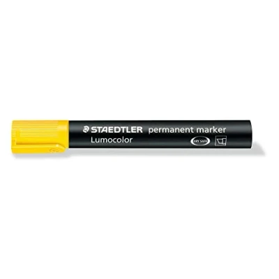 Afbeelding van Staedtler 350 1 Lumocolor marker permanent wigvormige punt, 2 of 5 mm, 10 stuks, geel