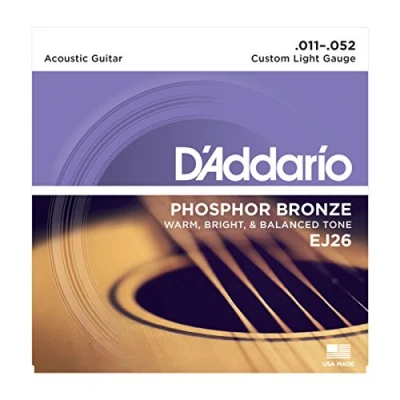 Afbeelding van D&#039;Addario EJ26 Fosforbronzen Akoestische Gitaarsnaren, Custom Dun, 11 52