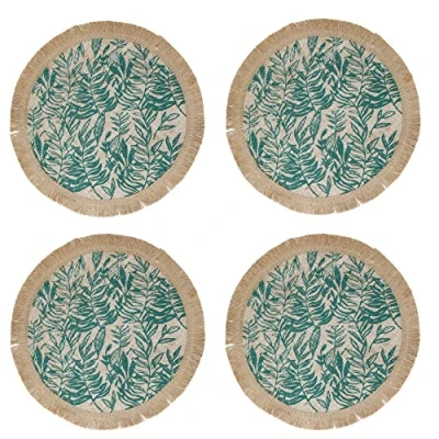 Afbeelding van Creative Tops Placemats, Set van 4 Stuks, Geweven, Groene Bladeren, 42 cm