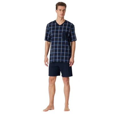 Afbeelding van Schiesser Herren Schlafanzug kurz V Auschnitt Nightwear Set