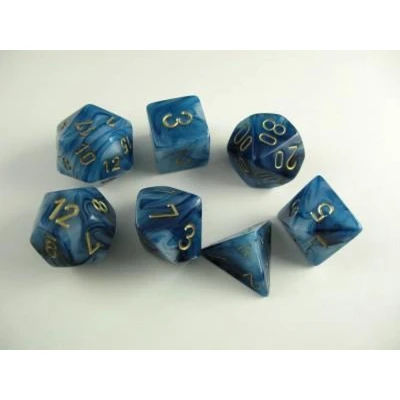 Afbeelding van Chessex Phantom Teal/goud Polydice Dobbelsteenset (7 stuks)