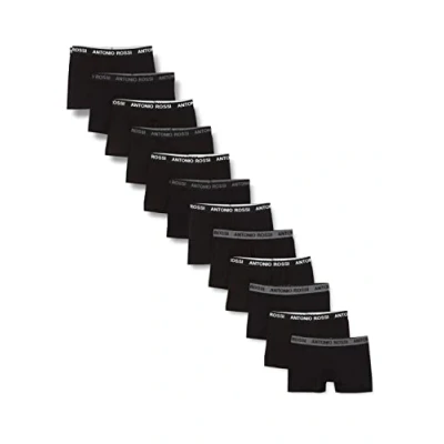 Afbeelding van FM London Heren Fitted Boxer Hipster (12 stuks), zwart, L