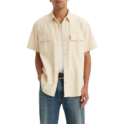 Afbeelding van Levi&#039;s SS Western NEW Overhemd, Heren, Maat: Medium, ecru
