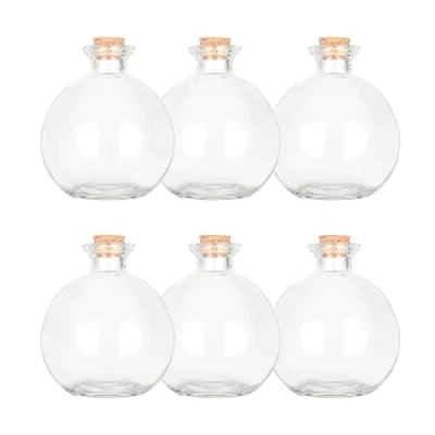 Afbeelding van Magic Season Decoratieve glazen flessen met kurkstoppers 260 ml drankflessen (6 stuks)