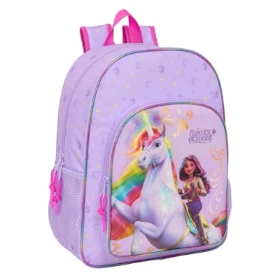 Afbeelding van Unicorn Academy Schoolrugzak voor kinderen, kinderrugzak, aanpasbaar aan kinderwagen, ideaal kinderen op schoolleeftijd, comfortabel en veelzijdig, kwaliteit duurzaamheid, 33 x 14 42 cm