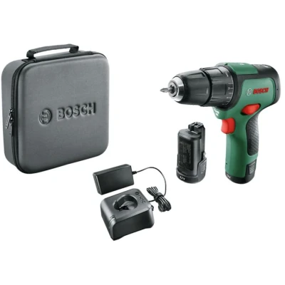 Afbeelding van Bosch Groen EasyImpact 12 accu Klopboorschroevendraaier 2 standen 12V x 2,0 Ah + oplader In opbergtas 06039B6105