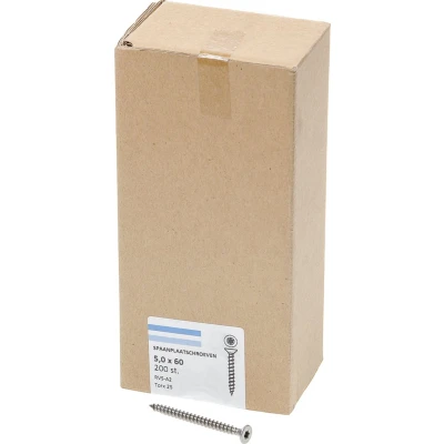 Afbeelding van Spaanplaatschroef RVS 5,0 x 60 mm, Torx25 (200 stuks)