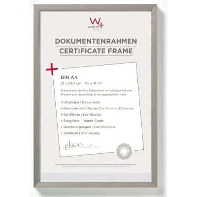 Afbeelding van walther design fotolijst staal 21 x 29,7 cm (DIN A4) Aluminium Documentlijst Stoel Frame AJ130D