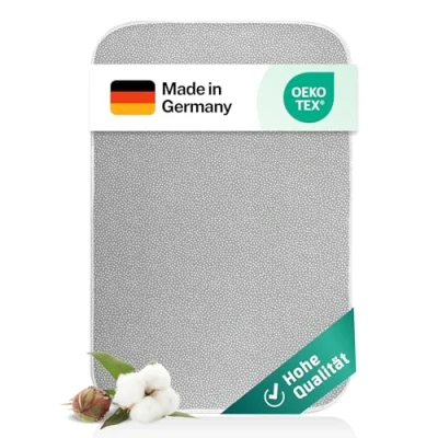 Afbeelding van everlar® strijkdeken I Kwaliteit Made in Germany Tafel strijkmat voor comfortabel strijken thuis &amp; onderweg 100 x 65cm Strijkplank Hittebestendig Buitenmateriaal 100% katoen