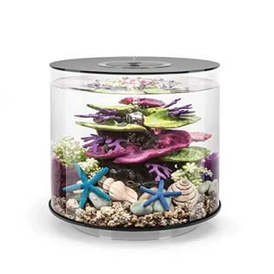 Afbeelding van BiOrb 72062 Tube 15 leds, zwart, liter, 360 graden decoratief aquarium, complete set van acrylglas met ledverlichting, filtersysteem en bodem keramiek