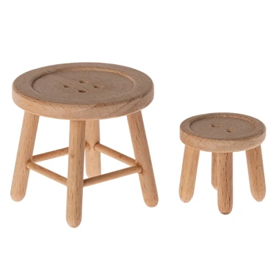 Afbeelding van Maileg poppenhuis tafeltje en kruk 5 cm