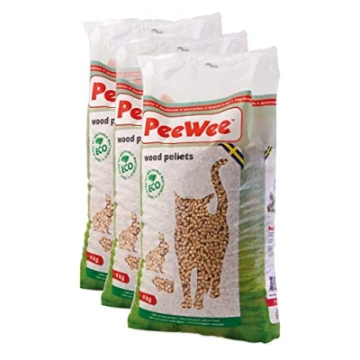 Afbeelding van PeeWee Houtkorrels Kattenbak vulling 3x9kg (42L)