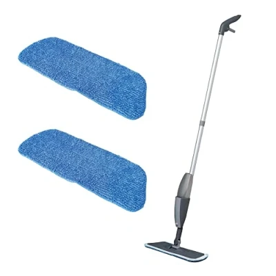 Afbeelding van Addis Essentials Microvezel Spray Flat Mop met 2x Reserve navulkoppen, Grijs &amp; Lichtblauw, One Size, Pack van 1