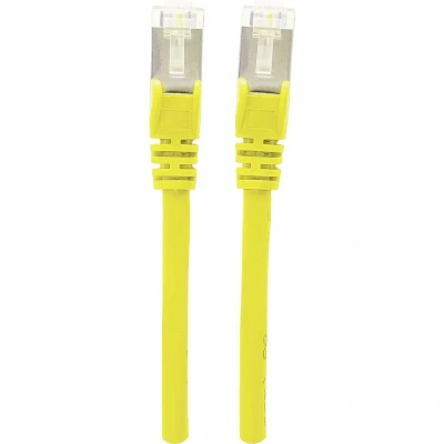 Afbeelding van Intellinet 740746 RJ45 Netwerkkabel, patchkabel CAT 6A S/FTP 10.00 m Geel Folie afscherming, Afscherming gevlochten, Afgeschermd, Halogeenvrij 1 stuk(s)