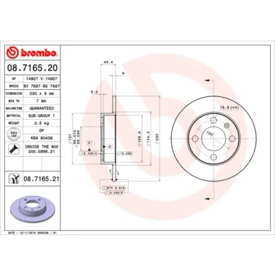 Afbeelding van Brembo Remschijf 08.7165.21