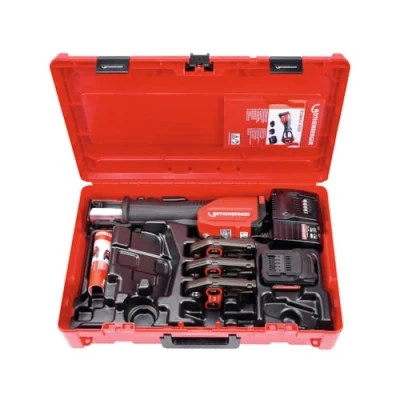 Afbeelding van Rothenberger romax 4000 persmachineset sv in kunststof koffer met lader 1x accu 18v 4 0 ah li ion persbekken 15 22 28mm 1000001924
