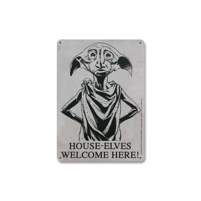 Afbeelding van Logoshirt Harry Potter House Elves 15 x 21 cm Metalen wandbord klein Wit