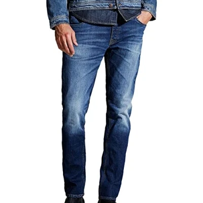 Afbeelding van JACK &amp; JONES Male Slim Fit jeans met rechte pijpen, plus size, JJITIM JJORIGINAL AM 814 PLS blauw (Blue Denim)., 34W / 30L