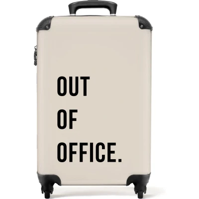 Afbeelding van NoBoringSuitcases.com® Beige handbagage koffer 55x35x25