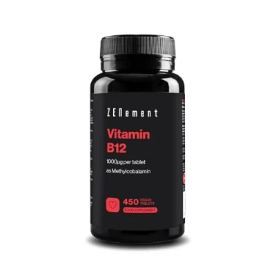 Afbeelding van Vitamin B12 vegan 500µg Methylcobalamin pro Tagesdosis 450 vegane Tabletten Für +14 Monate Gegen Müdigkeit und Erschöpfung Nervenfunktion, Immunsystem 100%