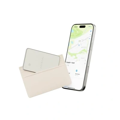Afbeelding van SATECHI FindAll Portemonneekaart met Find My, Kaarttracker Vergeten Melding, Geluidssignaal en Draadloos Opladen, Werkt iPhone, iPad, Mac Zand