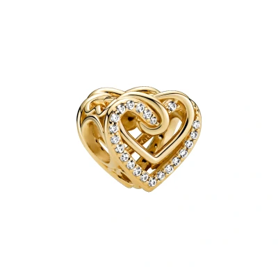 Afbeelding van Pandora 769270C01 Sprankelende Verstrengelde Harten Bedel Bedels horloge Goudkleur