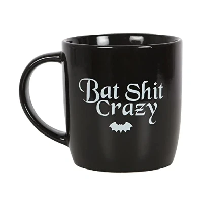 Afbeelding van something different Bat Sh*t Crazy nieuwigheid gotische mok koffiekop theekop koffiemok vleermuis grappige