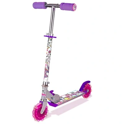 Afbeelding van Ozbozz SV13988 Eenhoorn Scooter, met 2 Lichtgevende Wielen, Meerkleurig, 67 x 32 75 cm