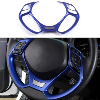 Afbeelding van MICROCK Stuurhoessierstrip voor Toyota C HR CHR 2017 2018 2019 2020 2021, ABS blauw, 1stuk