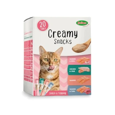Afbeelding van Bubimex Creamy Snacks Multipack Likcrèmes voor katten Gladde, romige en smakelijke textuur stimuleert de eetlust bevordert hydratatie 20 x 15 g
