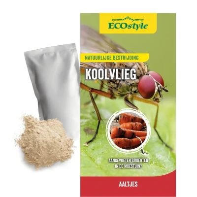 Afbeelding van ECOstyle 10 mln Aaltjes FC Tegen Larven Koolvlieg Bestrijdingsmiddel Natuurlijk &amp; Biologisch Schade aan Kool Toepasbaar van April t/m Oktober Werken 24 uur per Dag 60 m2
