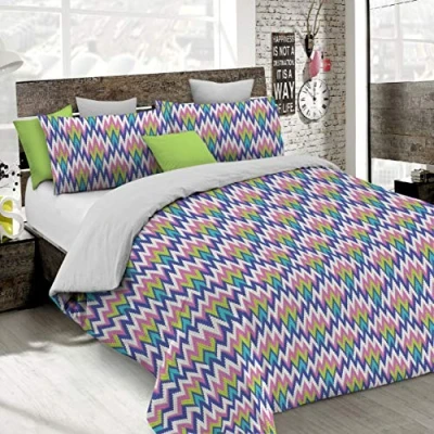 Afbeelding van Fantasy Italian Bed Linnen dekbedovertrek, dubbele microvezel, zigzag