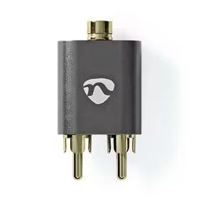 Afbeelding van Stereo Audioadapter 2x RCA Male 3,5 mm Female Verguld Recht Nedis