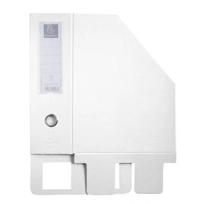 Afbeelding van Exacompta 90166E tijdschrift (van stevig PVC met opgeplakte etikettenhouder en greepgat, rug 100 mm) 1 stuk, wit