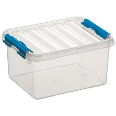 Afbeelding van SUNWARE Q Line Box 2,0 Liter 200 x 150 100 mm transparant/blauw