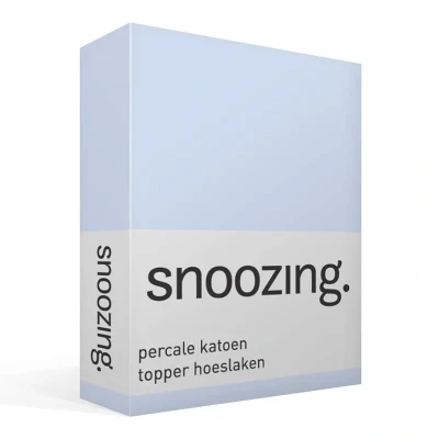 Afbeelding van Snoozing Topper Hoeslaken Lits jumeaux 200x220 cm Percale katoen Hemel