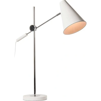 Afbeelding van Strakke bureaulamp OBSCUR wit met chroom TL WI