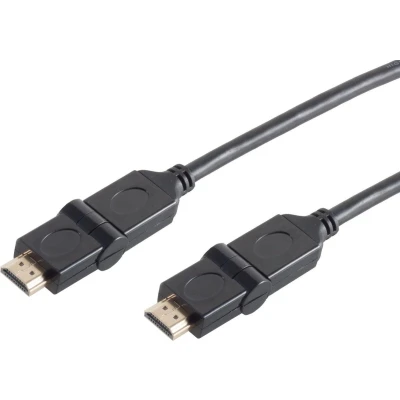 Afbeelding van HDMI kabel 180 draaibare connectoren (boven/beneden) versie 1.4 (4K 30Hz) 1 meter