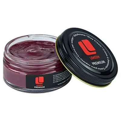 Afbeelding van Lenzen Premium schoencrème voor glad en generfd leer, hoogwaardige schoenverzorging glans stralende kleur (bordeaux)
