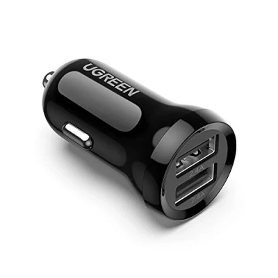 Afbeelding van UGREEN Autolader Snellader 2x USB A 24W 4.8A (2x 2.4 A) Zwart