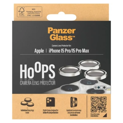 Afbeelding van Screenprotector Apple iPhone 15 Pro Max: PanzerGlass Camera Protector Hoop Optic Rings