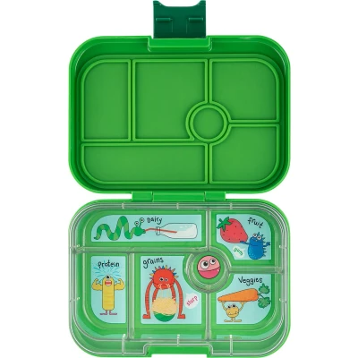 Afbeelding van Yumbox Original lekvrije Bento box lunchbox 6 vakken Jurassic Green / Funny Monsters tray