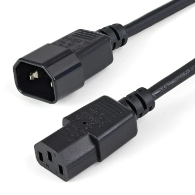 Afbeelding van StarTech.com 1 m standaard voedingskabelverlenging voor computer C14 naar C13